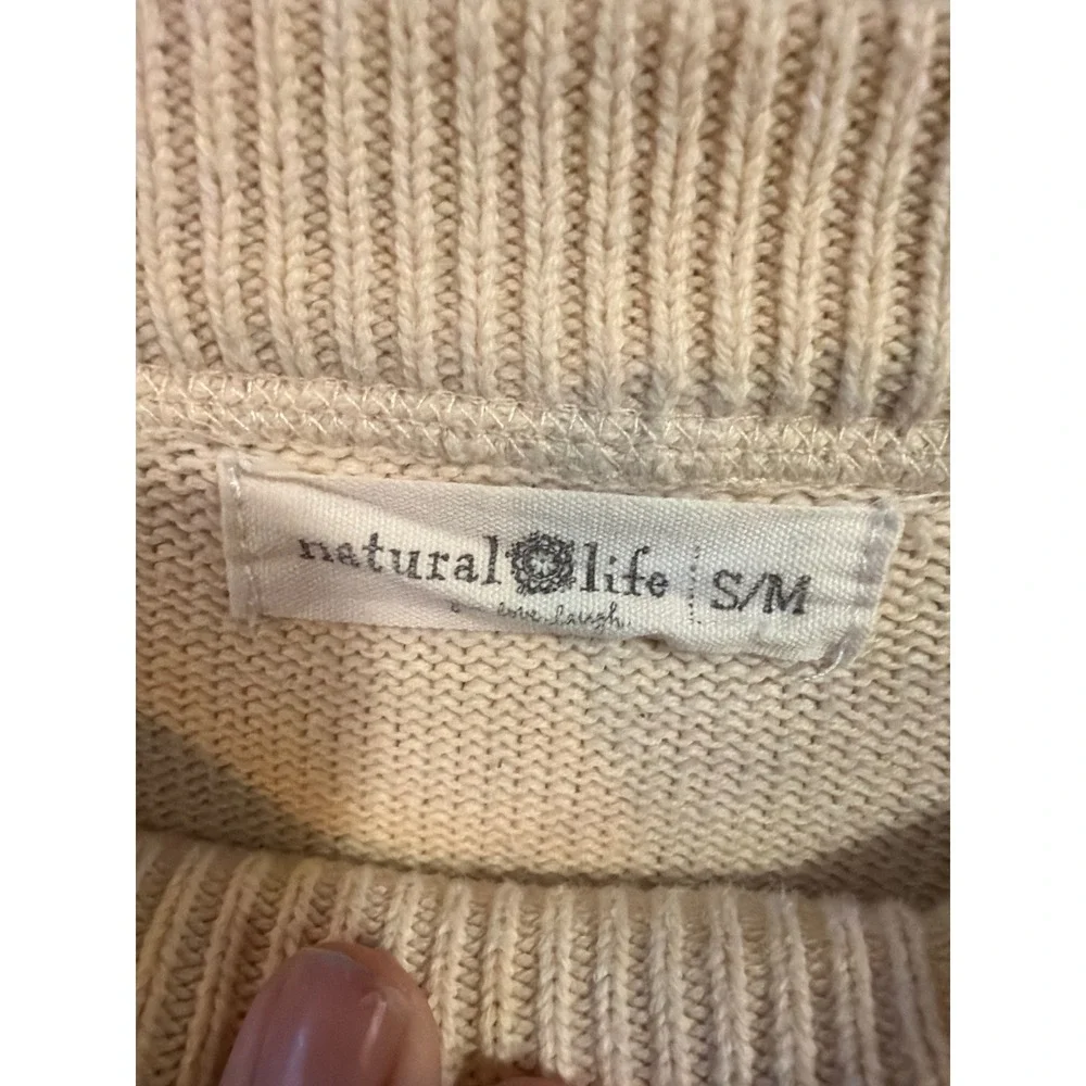 Natural Life Tie Dye Sweater Womens S/M Oversized Cotton Boho Crew Neck Blue - Picture 3 of 7